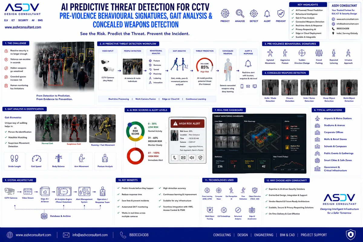 AI Predictive Threat Detection CCTV: Pre-Violence Signatures, Gait Analysis & Weapons Detection