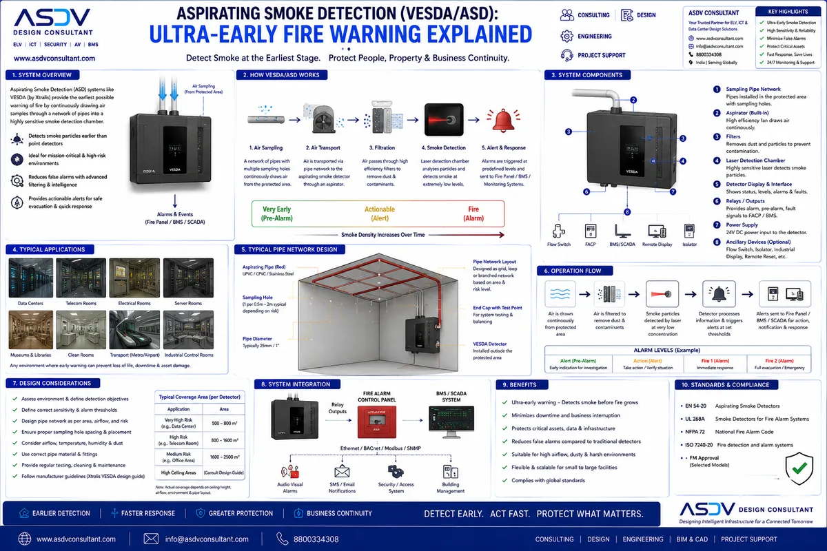 Aspirating Smoke Detection (VESDA/ASD): Ultra-Early Fire Warning