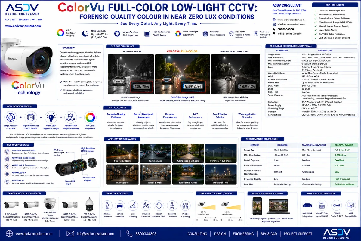 ColorVu Full-Color Low-Light CCTV: Forensic-Quality Colour in Near-Zero Lux