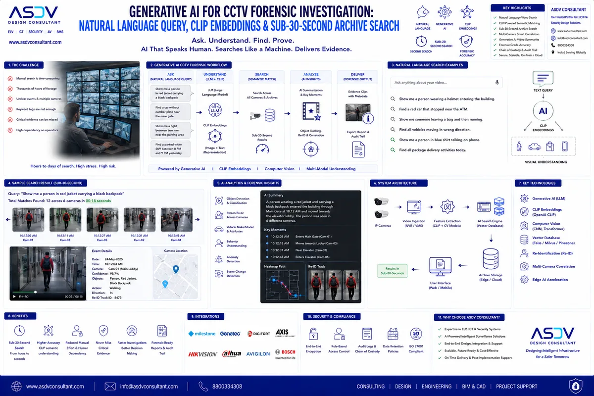 Generative AI CCTV Forensic Search: Natural Language Query, CLIP Embeddings & Sub-30s Search