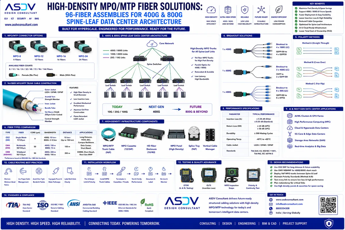 High-Density MPO/MTP Fiber: 96-Fiber 400G & 800G Data Center Cabling Solutions
